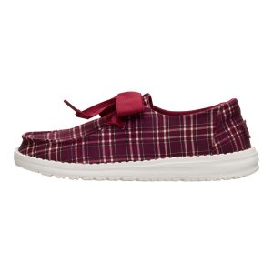 Wendy Holiday Bow - Red Plaid/Burgundy